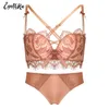 Ensemble de sous-vêtements beau dos soutien-gorge sans fil dentelle Lingerie Sexy rassembler soutien-gorge Push Up et culotte ensemble sans pépins Lenceria 220513