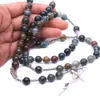 Христовое ожерелье натуральное камень натуральный камень индийские агат -бусины перекрестные церковные принадлежности