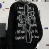 男子セーターの女性の男秋のヴィンテージセーターハラジュクプリントニットプルオーバーカジュアルロッセ濃厚ストリートウェアジャンパーフェムメンズオルガ22