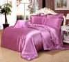 4pcs Luxury Silk Bedding Set Satin Queen King Size Cama Conjunto de edredom de edredom Tampa de edredão com travesseiros e lençol 1814 V2