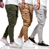 Herrbyxor män Autumn Thin Cotton Casual byxor Skinny Joggger Cargo Fashion Drawstring Sweatpants Menmen's