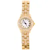 Wristwatches Luxury Women Watch Watch Bracelet Gold Silver Full Rhinestone Ladies Quartz Fashion 2pcs مجموعة Crystal Clock HomeWatches