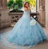 Principessa fiori rosa abiti Quinceanera con cappuccio spalle scoperte corsetto abito da ballo lungo tulle abiti da ballo di fine anno chic floreale Cenerentola abito dolce 16 abiti da 15 anos