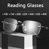 Sunglasses Rimless Anti Blue Light Reading Glasses Men Anti-fatigue Computer Optical Presbyopic Women Business Flexible Eyeglasses