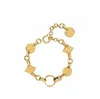 Populär högkvalitativ guldfärg choker halsband kedja brev charm armband armband har frimärken för kvinnliga damer festsmycken med låda