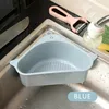 Colanders Sink Filter kitchen Triangular Sinks Filter Strainer Drain Vegetable Fruite Drainer Basket Suction Cup Sponge Holder Storage Rack