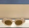 23ss Occhiali da sole Flower Nude / Dark Grey Lens Cateye Shape Donna Fashion brand Summer Sunnies Occhiali da sole da donna oversize