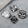 Pins Broschen SLEEP GAME Emaille Pin Gamepad Controller Video Player Teen Jungen Hut Hemd Metall Abzeichen Geschenk für Geeks-n-GamersPins