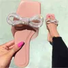 Pantoufles femmes diapositives strass bande plat avec été Bling chaussures de fête femme rose vacances en dehors de la plage femme 220530