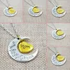 Pendentif Colliers Love You To The Moon And Back Argent Couleur Collier Vintage Famille Pendentifs Mode Femmes Bijoux Maman Cadeau De NoëlPendan