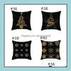 Kudde fall sängkläder levererar hem textilier trädgård ll taoup guld svart snöflinga god julkudd julinredning för dhqtp