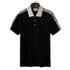 2023 camisas polo masculinas europeias listradas camisetas com emenda de alta qualidade algodão patchwork POLOs carta camisetas designer tops casuais tee 4 opções de cores