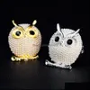 Broches Broches Bijoux En Gros Femmes Mode Naturel Insecte Animal Belle Alliage Strass Hibou Doré Broche Broches Femmes/Homme Party Wear Dr