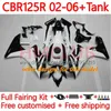 Cuerpo + cubierta de tanque para HONDA CBR-125R 125CC CBR125RR CBR 125 R CC 02-06 Carrocería 123No.3 CBR-125 CBR125R 02 03 04 05 06 CBR 125R 2002 2003 2004 2005 2006 Carenado negro rojo