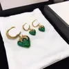 Classic Sweet Strawberry Brooches Double Letter Pendant Brooch Women Cute Strawberries Pins Earrings Wholesale