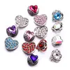 mixed Metal heart Shape Snap Button Clasps Jewelry findings 18mm Metal Snaps Buttons DIY earrings Necklace Bracelet jewelery ACC