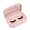 Andere make -up lege lash case valse wimpers verpakkingsdoos voor 3 paren roze zwarte witte kleur wimper met spiegel met spiegel