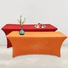 Elastischer Polyester Table Cover Hotel Bankett Stretchtischabdeckung rechteckige Hochzeitsfeier Tischdecke Feste Farben Tischdecken BH7158 TYJ