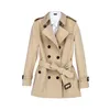 Женские тренчи, женские короткие пальто, весна-осень 2022, темперамент, классический британский стиль, двубортное пальто, женские пальто