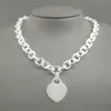 S Sterling Sier для женщин, классический кулон в форме сердца, подвеска-цепочка, брендовое ювелирное ожерелье