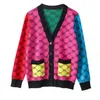 여자 스웨터 니트 핑크 가디건 작은 향기 스웨터 v- 넥 긴 소매 포켓 버튼 한국 패션 자켓