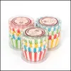 Baking Mods Bakeware Kitchen Dining Bar Home Garden 100Pcs Cupcake Liners Mold Cake Base Paper Cups Stencil Pastr Dhxac