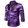 Chemises décontractées pour hommes Hommes à manches longues robe de mariée chemise pour hommes doux confortable brillance chemise d'affaires hommes Angleterre style sequin chemise formelle hommes hauts 230206