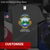 Costa Rica Flagge T-Shirt Free Custom Jersey Fans DIY Name Nummer 100 Baumwolle T-Shirts Männer Frauen Lose Casual CRI T-Shirt 220616