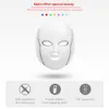 Masque facial LED à sept couleurs avec traitement de soins du visage pour le cou beauté thérapie anti-acné blanchissant la peau machine de rajeunissement de la peau