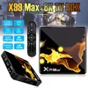 X99 Max + Android 9.0 Scatola TV AMLogic S905x3 Quad-Core 2.4G / 5 GwiFibluetooth 8K Smart Boxes265i209b