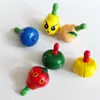 Wooden Color Fruit Spinner Hands Rotation Small Spinning Top Traditional Nostalgic Children Wood Educational Stall Toy