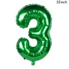 Cyuan 32/40 pollici Green Number Number Palloncini Foil Balloon Jungle Safari Balloon Balloon Party Baloon 0 1 2 3 4 5 6 7 8 9 Palle Globos
