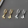 Hoop & Huggie Fashion Cubic Zircon Cute Butterfly Earrings Creativity Simple Dangle Drop For Women Jewelry 2022Hoop Kirs22