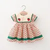 Robes de fille bébé fille vêtements infantile tenues décontractées enfants imprimer broderie fraise princesse robe enfant en bas âge été mignon vêtementsgirl'