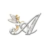 Metalen Kristal Engelse Letter Woord Broche Elf Angel Revers Pina Pak Kraag Pins Broches voor Vrouwen Accessoires