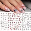 Stickers & Decals Abstract Line Face 3D Nail Sticker Flower Leaf For Manicuring DIY Transfer Slider Art Decoration Prud22