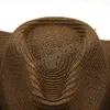 Unisexe extérieur large bord Cowboy chapeau de paille couleur unie mode Protection solaire chapeau de plage casquette d'été