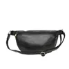 Vintage heren taille pakketten grote riem schouder crossbody tas fanny zwarte borst s portemonnee pu lederen 220610