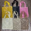 Bolsas de compras tejidas huecas de malla de moda sin caja para el bolso de mano de paja de verano 6Colors290s