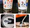 500ml copo de café de vidro com tampa e palha caneca simples suco portátil caneca de leite de escritório caneca de chá bebida de utensílio de bebida