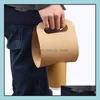 Disposable Kraft Paper Cup Basehållare med handtag Miljövänlig Kaffe Mjölk Te koppar Tray Takeaway Drink Packaging Sn2520 Drop Leverans 2021