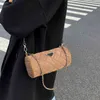 Clearance Outlets Online Handbag Trendy Foreign Style Women's Autumn and Cylinder Simple Rhombic Gitter Embrodery Thread Single Messenger Chain