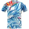 Men's T-Shirts Fashion Men T-shirt Hawaii Polynesia Tropical Plant Leaves Splicing Printed Tees Beach Tops Clothing DropMen's