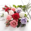 Commercio all'ingrosso Faux Floral Simulation Flower Feel Idratante Rose Wedding Holding Fiori finti Decorazione domestica