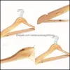 Hangers Rekken kleding Huiskee Organisatie Home Garden AA Natuurlijke houten kledinghanger jas voor droge en natte dubbele stoffen Doelrek Non