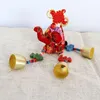 Oggetti decorativi Figurine Decorazioni da appendere in stile tailandese Panno floreale Portachiavi con elefante Palline di lana colorate Ciondolo con perline di legno Min