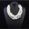 Flera lager sträng faux choker uttalande pärlstav halsband mode pärla halsband smycken julklapp2303906