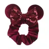 Hair Accessories Girls Velvet Mouse Ear Scrunchies Women With Sequins Bow Ponytail Holder Festival AccessoriesHair