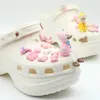 Breloques de canard rose mignonnes de styliste, breloque de décoration de chaussures Anime pour sabots Croc JIBS, bonjour pour enfants, femmes et filles, cadeaux 235P