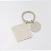 Keychains Fashion 10st/Lot Mirror Polished rostfritt stål Key Chain Hanging Square Round Pendant Keyring för DIY Jewelry Making Keychainke